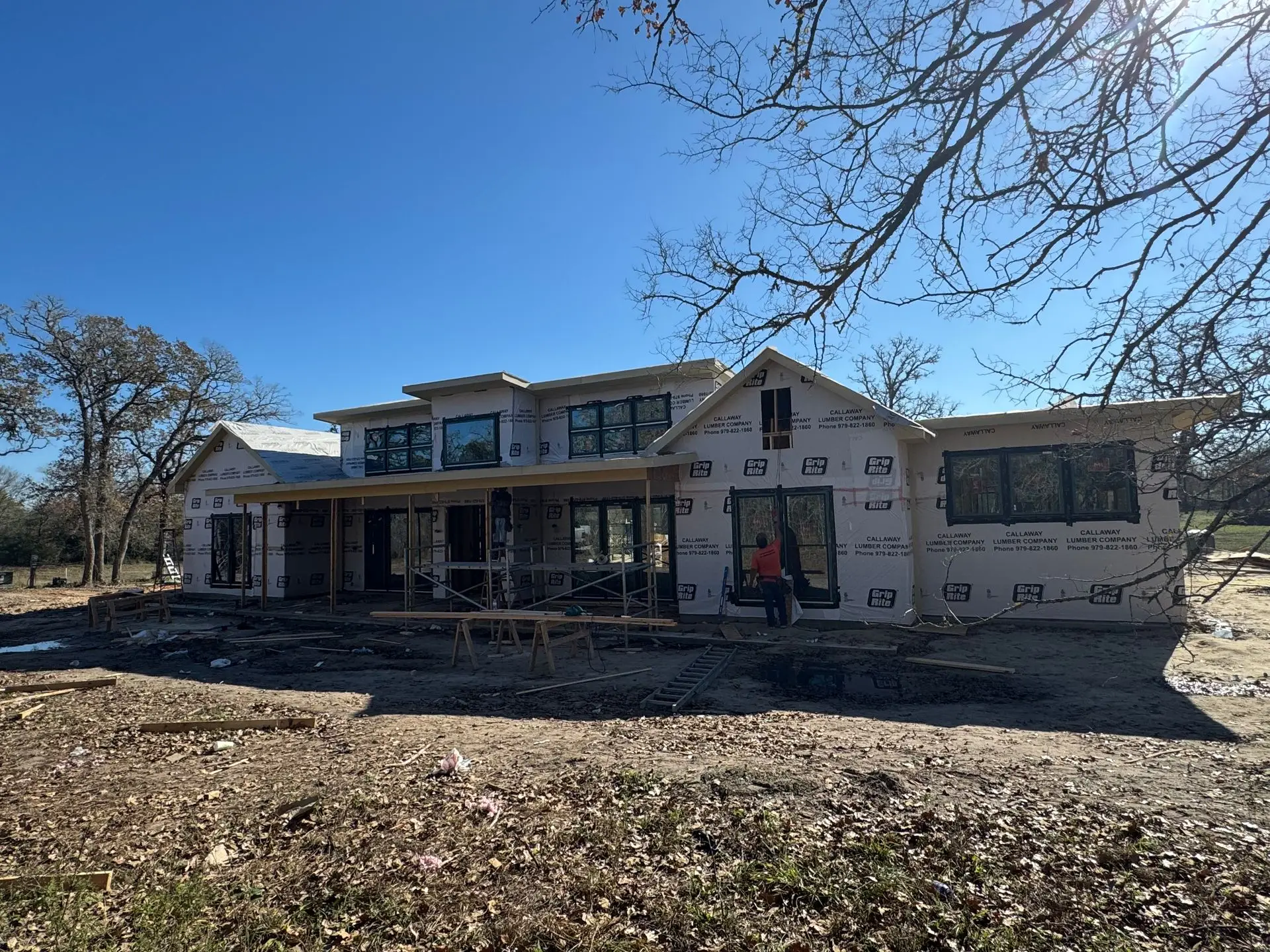 Large new construction home with new roof